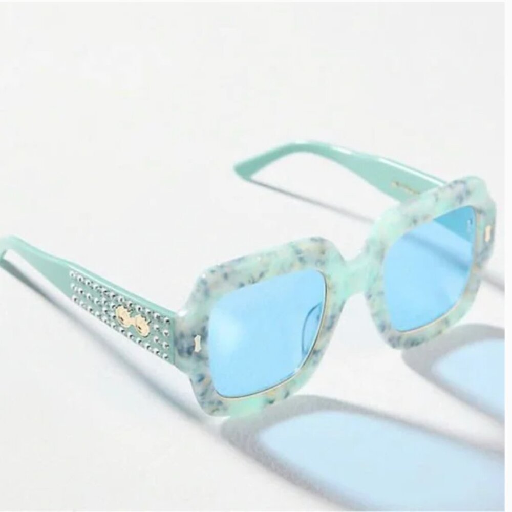 Anthropologie NWT Transparent Bridgette Sunglasses Embellished with Crystals New